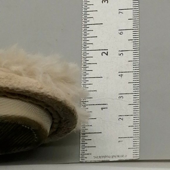 Loft Womens Flat Heel Slide Slipper Cushioned Faux Fur Ivory Sz L 9-10 - Picture 6 of 9